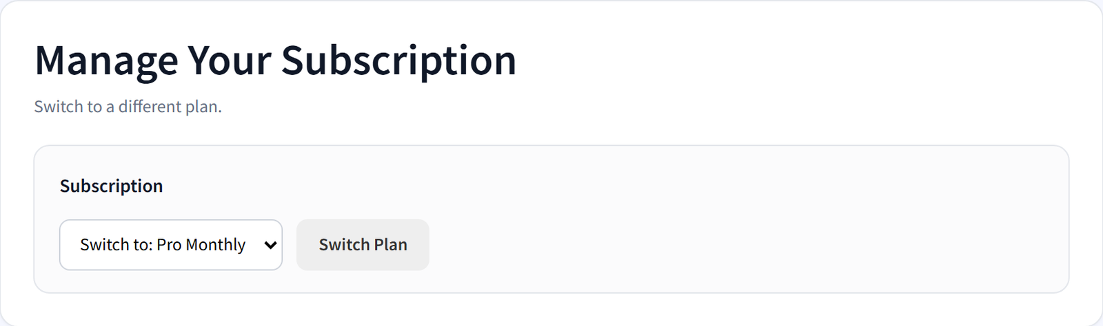 Member self-service: switch subscription plan from My Account