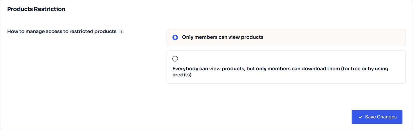 Products restriction settings for a members-only WooCommerce shop
