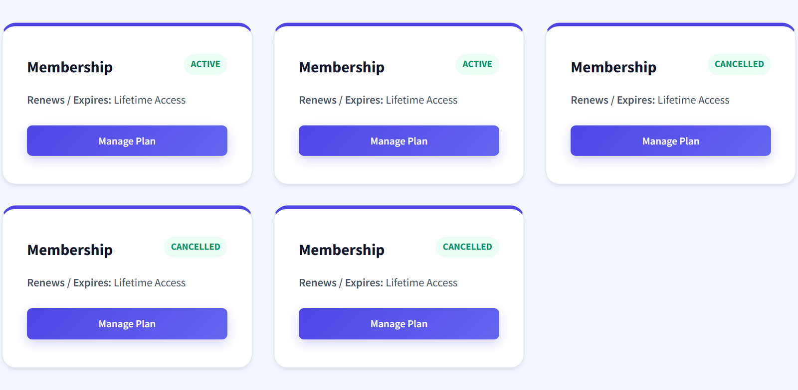 Member Dashboard Hub block