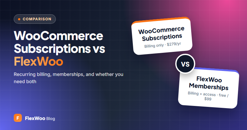 WooCommerce Subscriptions vs FlexWoo Memberships: do you need both?